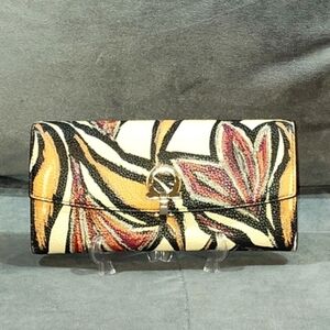 SALVATORE FERRAGAMO LIMITED EDT. GANCINI FLORAL PRINT CONTINENTAL LONG WALLET